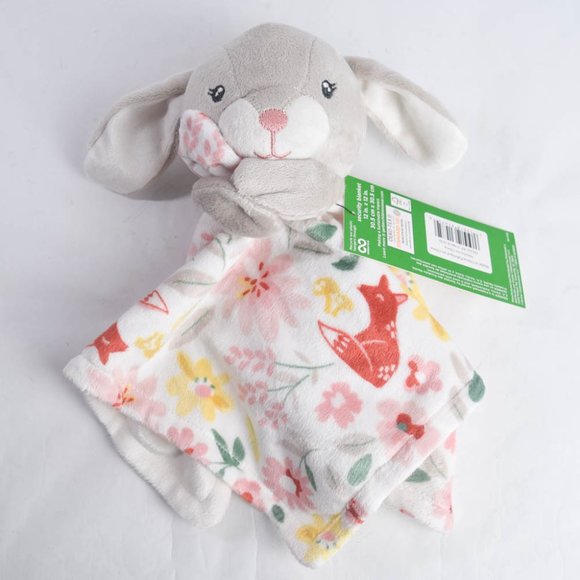 Gerber Modern Moments Baby Girl Pink Floral Bunny Rabbit Security Blanket - Picture 4 of 5